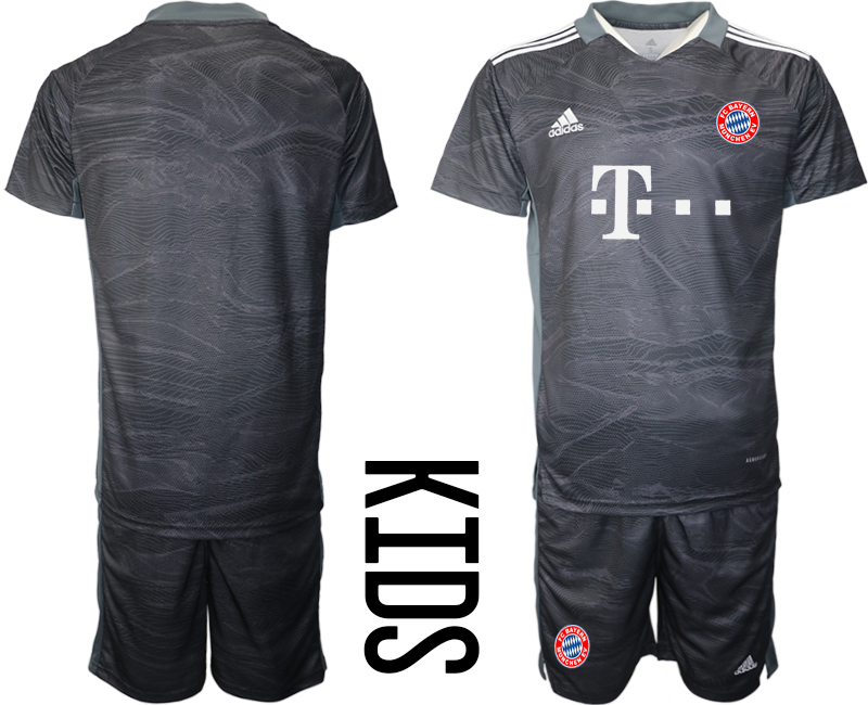 Youth 2021-2022 Club Bayern Munich black goalkeeper blank Soccer Jersey